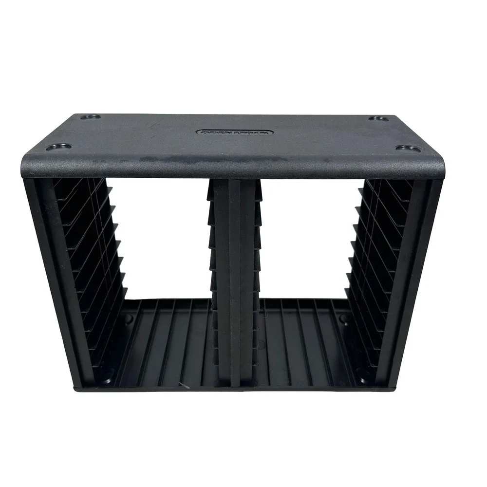 Openstock Black Plastic Double‎ Column 40 Cassette Storage Rack Stackable Media